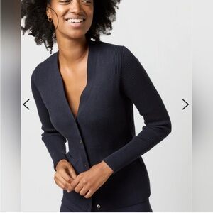 Ann Mashburn Nia Black ribbed cardigan sweater top small